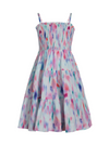 Girls Lila Dress In Hazy Ikat Seafoam
