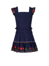 Girls Zoe Dress In Gardenia Embroidery