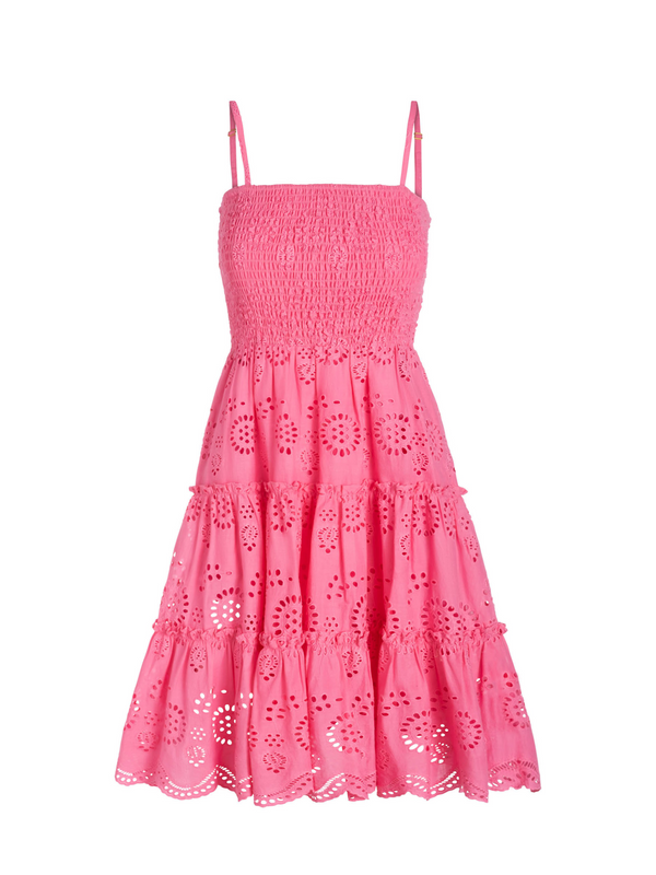 Hannah Dress In Hibiscus Eyelet