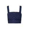 Ilyssa Crop Top In Navy Calypso Eyelet