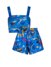 Ilyssa Top + Vicki Shorts Set In Larkspur Bay