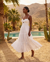 Jillian Dress In Fresh White San Andrés Eyelet