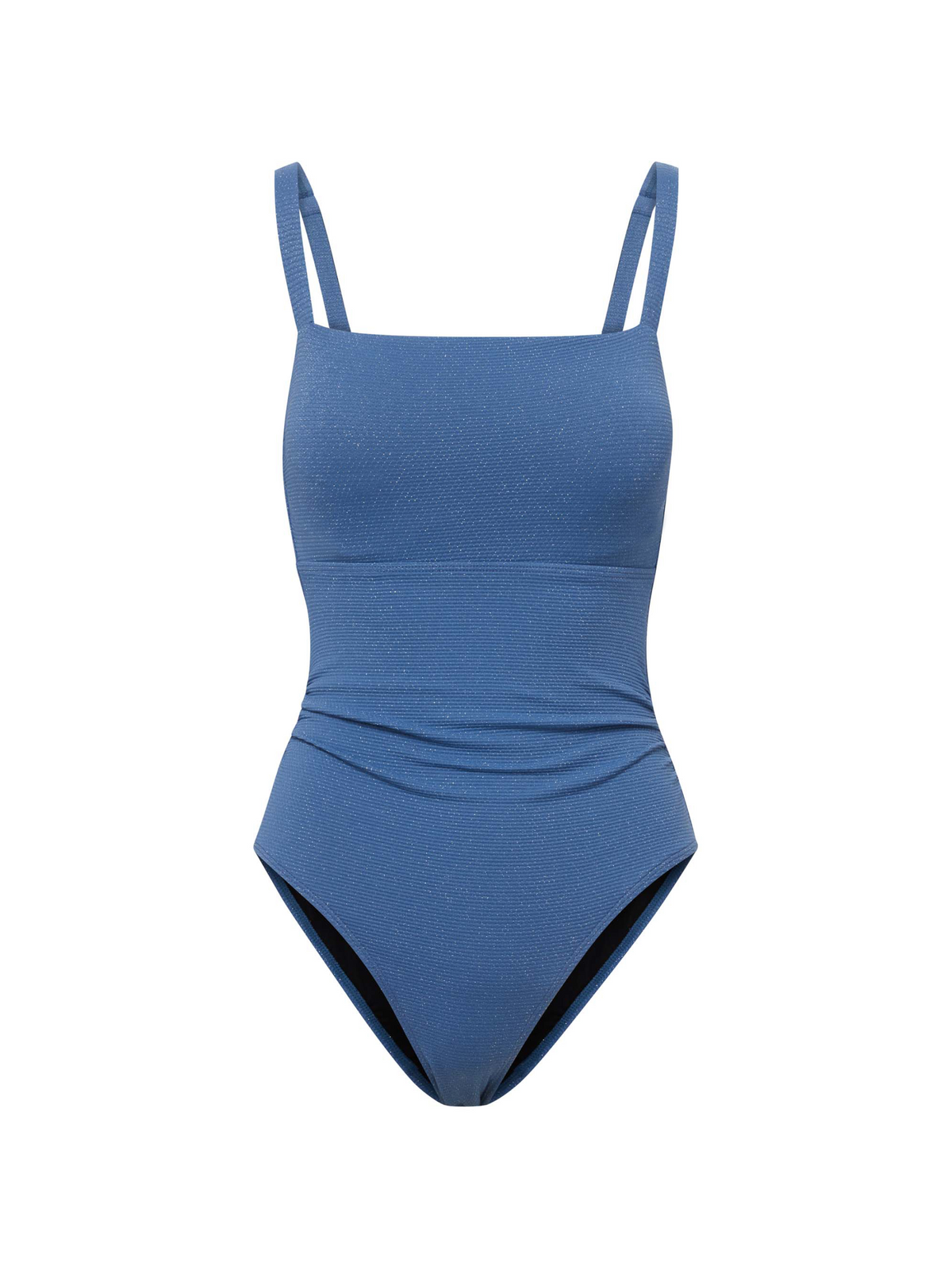 Kara One Piece In Steel Blue Metallic Pique | CHANGE OF
