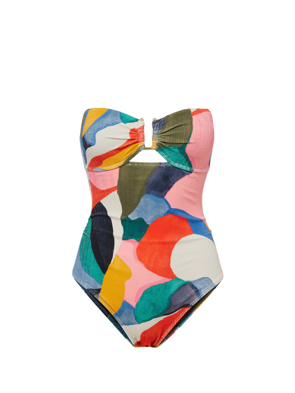 Juliette One Piece In Carta Colorblock Texture