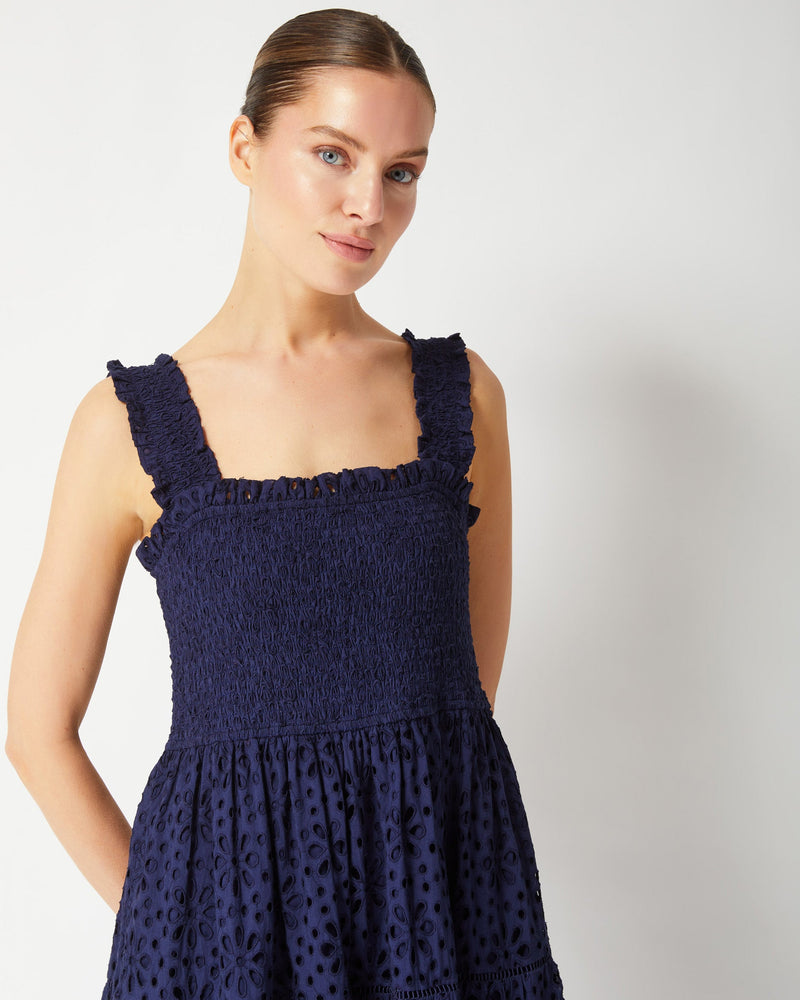 Kristen Dress in Seaside Eyelet Navy