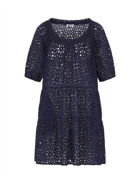 Kelly Dress in Navy Seaside Eyelet