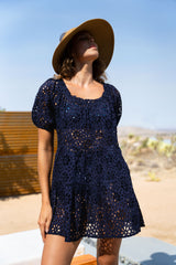 Kelly Dress Navy Seaside Eyelet