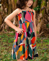 Girls Lila Dress In Carta Colorblock