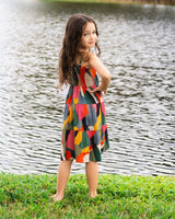 Girls Lila Dress In Carta Colorblock