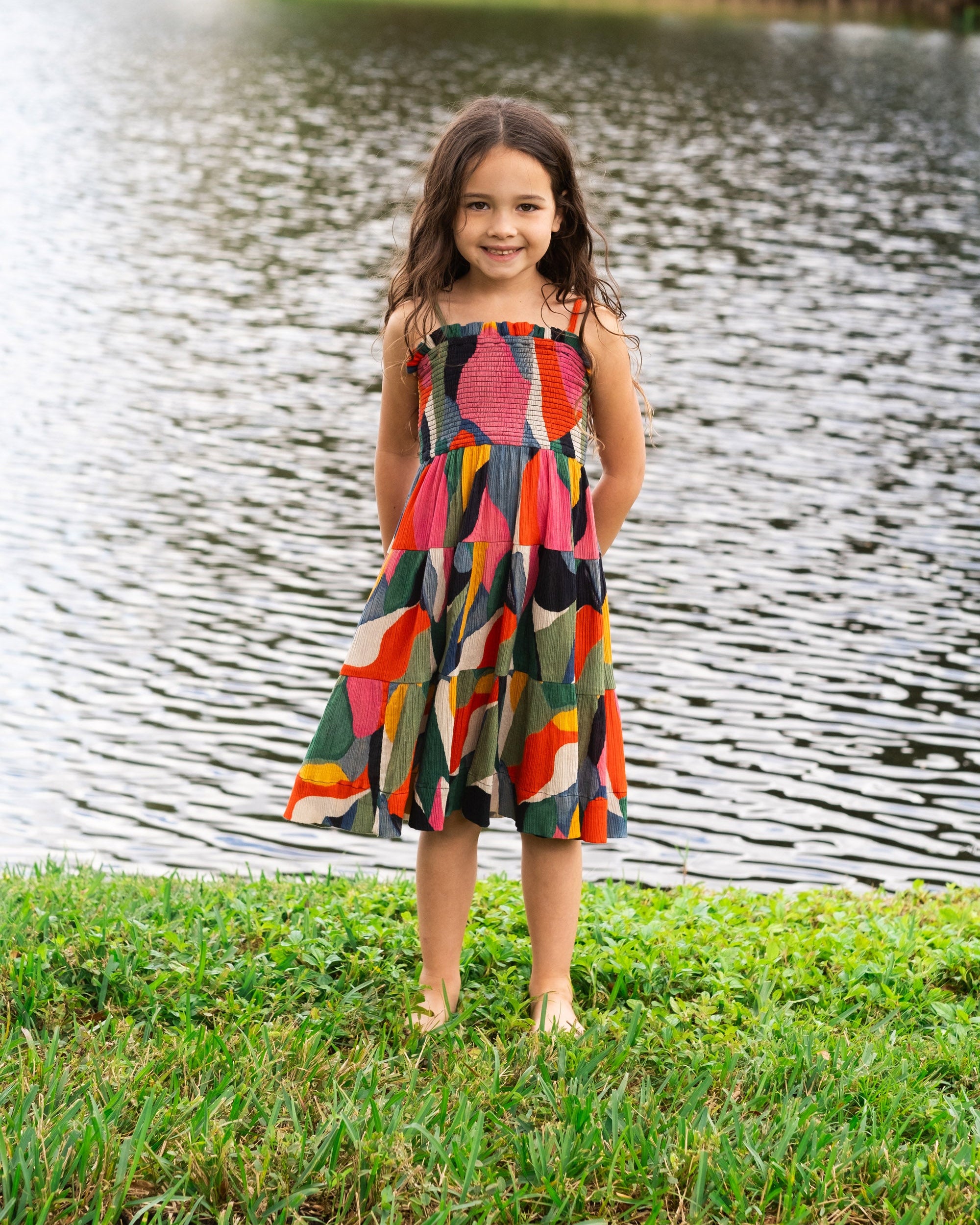 Girls Lila Dress In Carta Colorblock | CHANGE OF SCENERY – Change of ...