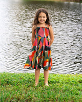 Girls Lila Dress In Carta Colorblock