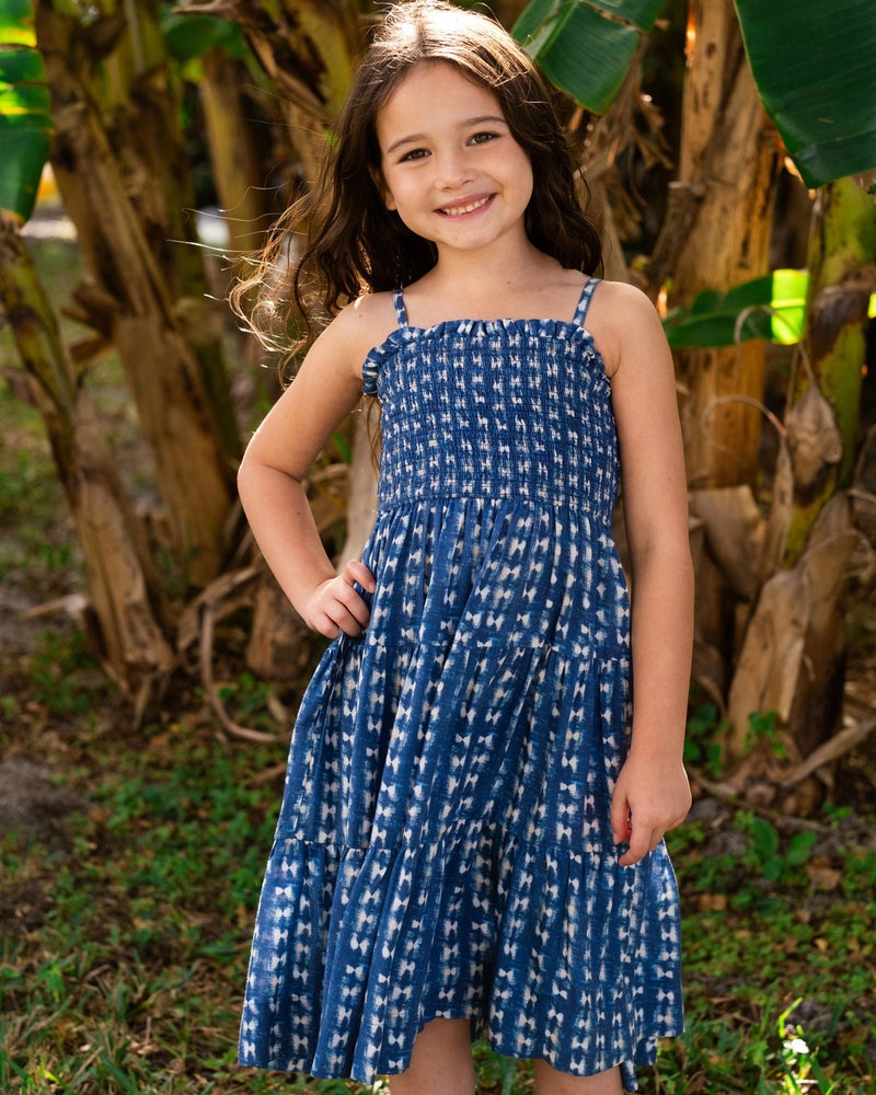 Girls Lila Dress In Denim Tides