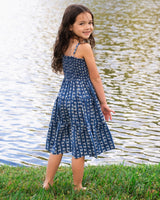 Girls Lila Dress In Denim Tides