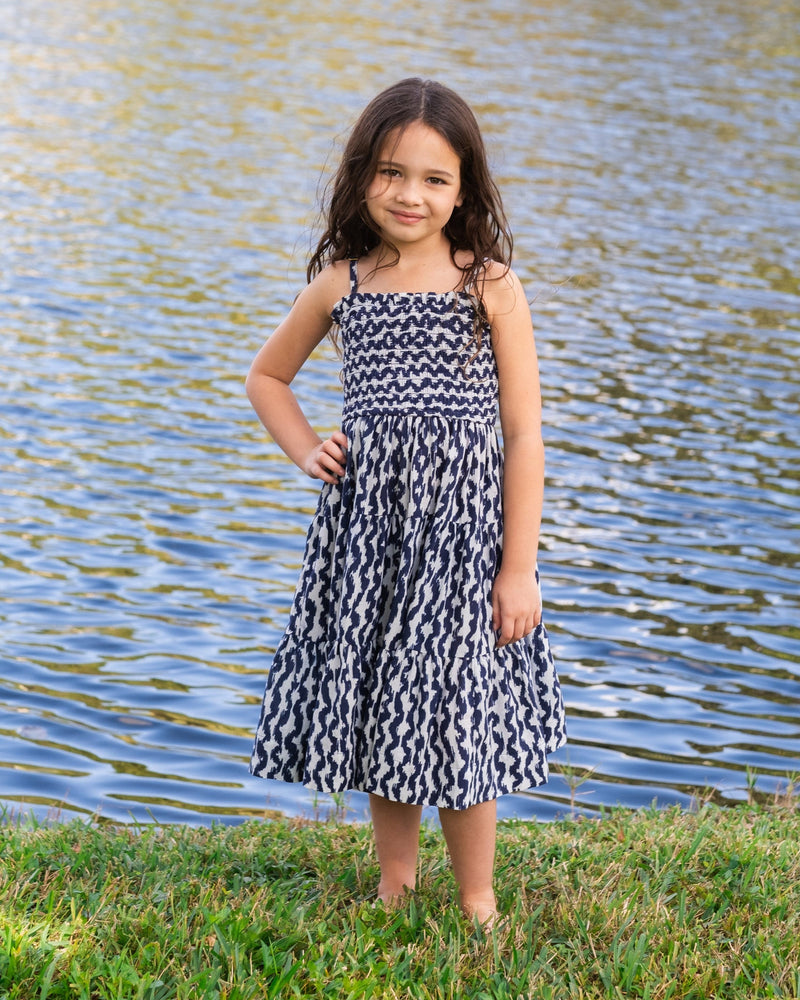 Girls Lila Dress In Elysia Waves