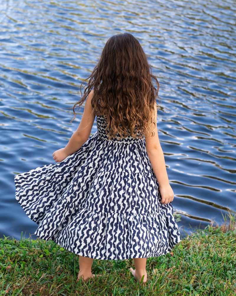 Girls Lila Dress In Elysia Waves