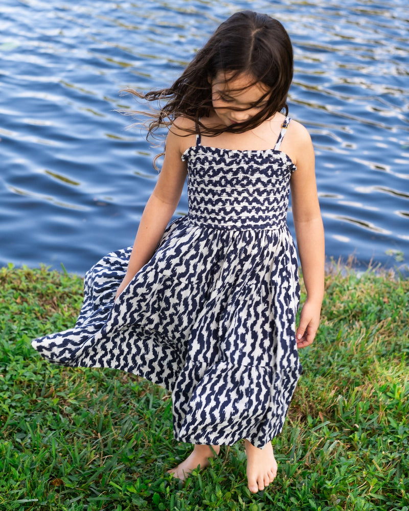 Girls Lila Dress In Elysia Waves