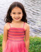 Girls Lila Dress In Hibiscus