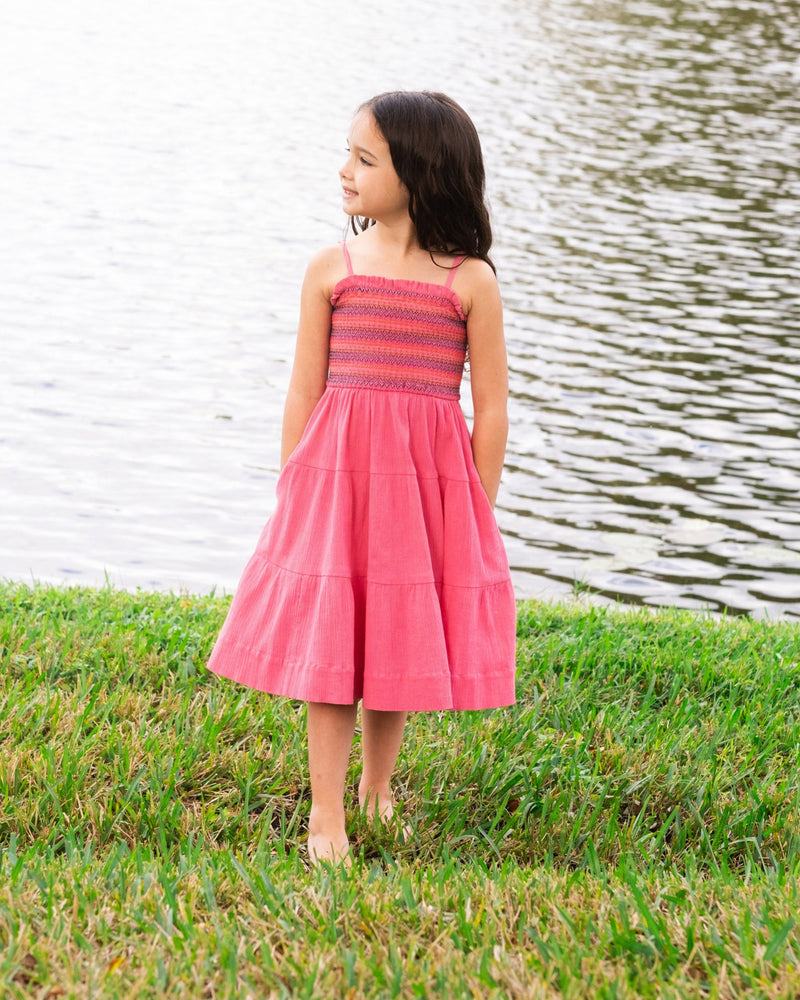 Girls Lila Dress In Hibiscus