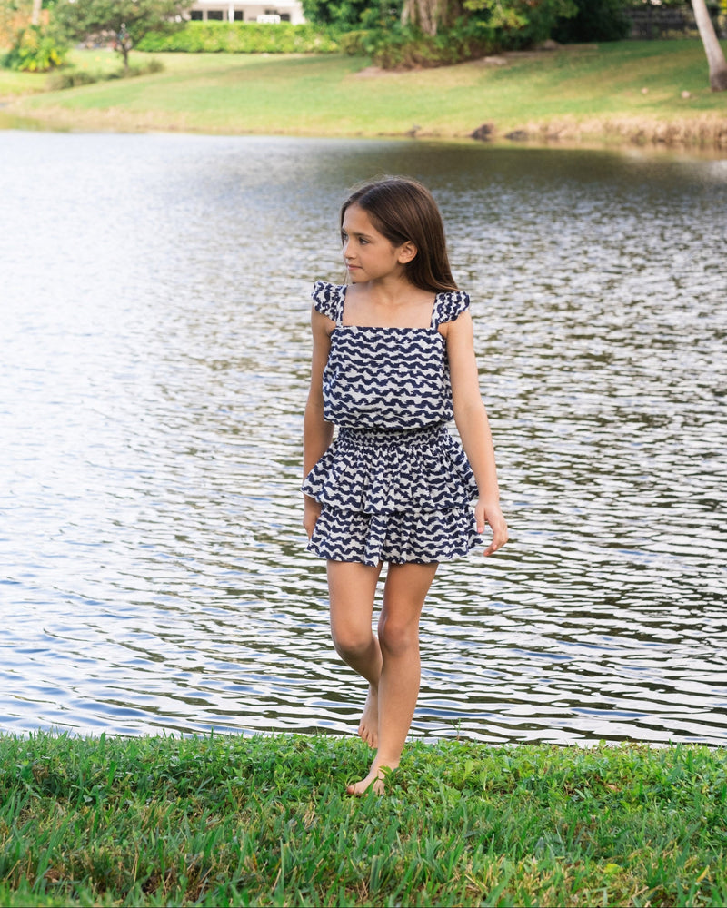 Girls Bryn Skirt Set In Elysia Waves