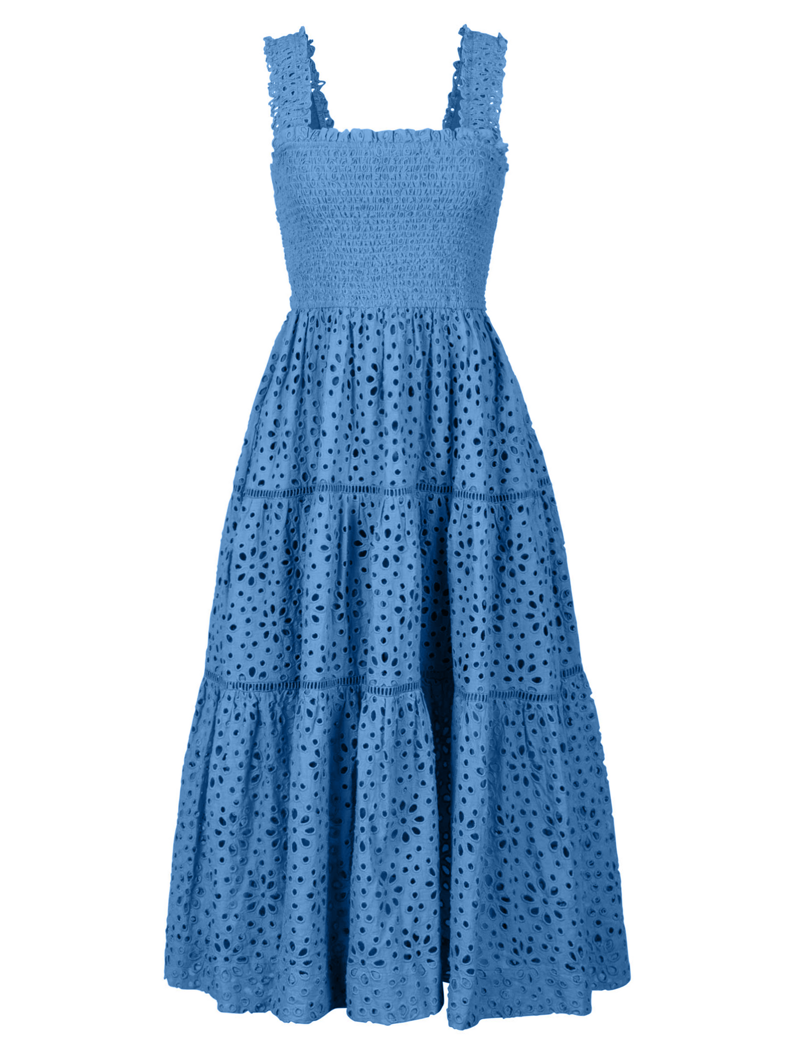 blue and white eyelet dress Kristen In Bluebell Seaside Items:Dress ZAPAKA Women Navy Chiffon painted printed eyelet for lularoe jessie
