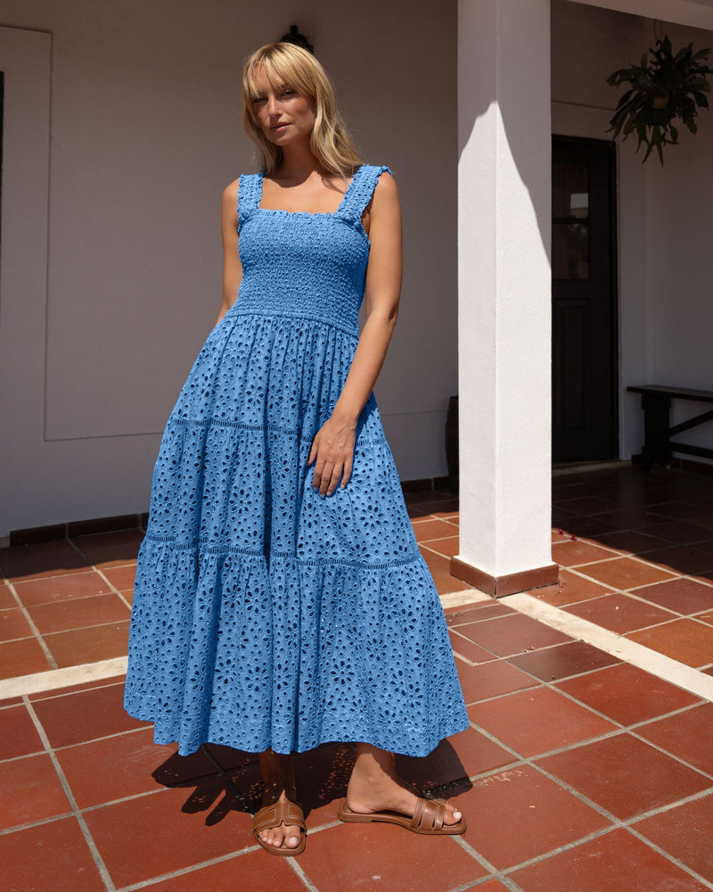 Kristen Dress In Bluebell Seaside Eyelet