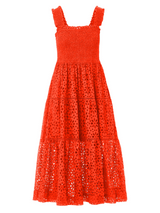 Kristen Dress In Flame Seaside Eyelet