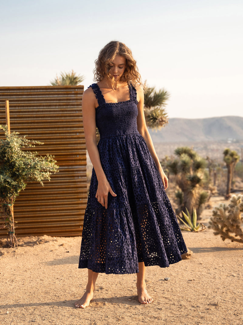 Kristen Dress Seaside Eyelet Navy