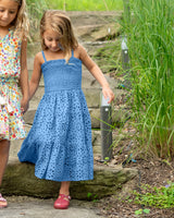 Girls Lila Dress In Bluebell Eyelet