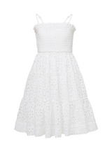 Girls Lila Dress In Fresh White Seaside Eyelet