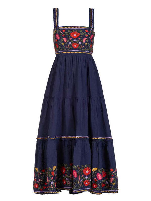 Lizzie Dress In Gardenia Embroidery