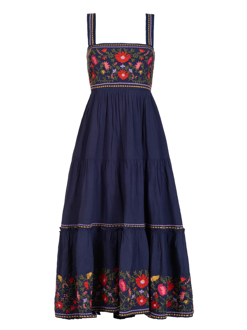 Lizzie Dress In Gardenia Embroidery