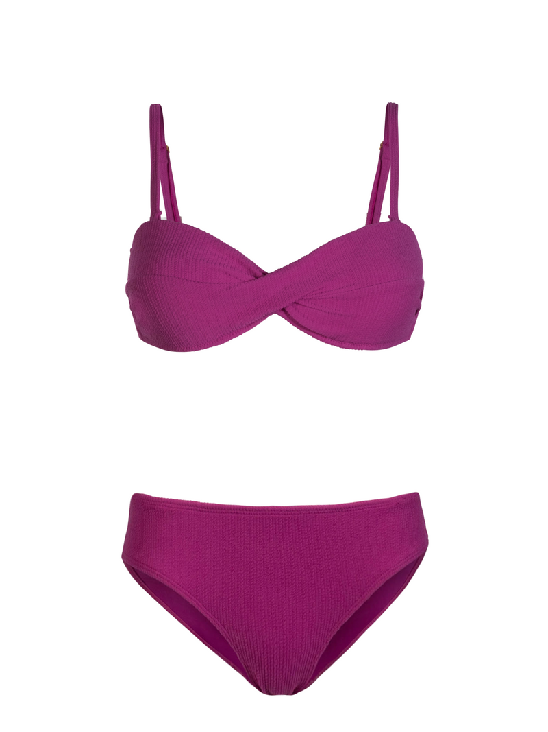 Loryn Top + Classic Midrise Bottom in Plum Texture