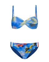 Multicolored bikini set on a white background