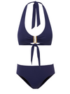 Melissa Top + Side Tie High Waist Bottom in Navy