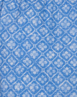 Blue fabric with a diamond pattern