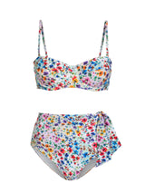 Nellie Top + Side Tie High Waist Bottom In Wildflower Patch