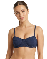 Nellie Top In Marine Blue Metallic