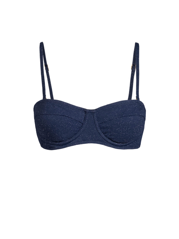 Nellie Top In Marine Blue Metallic