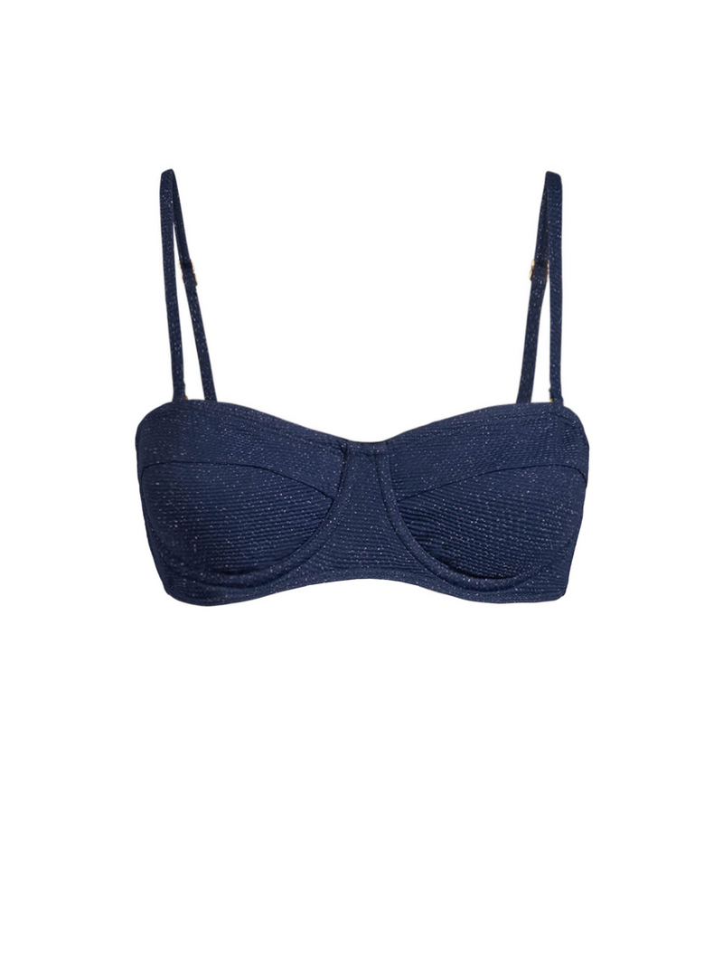 Nellie Top In Marine Blue Metallic