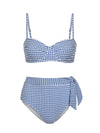 Nellie Top + Side Tie High Waist Bottom In Bluebell Gingham