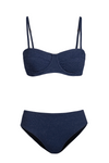 Nellie Top + Classic Midrise Bottom in Marine Blue Metallic