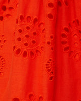 Emma Dress In Flame San Andrés Eyelet