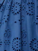 Addyson Dress In Steel Blue San Andrés Eyelet