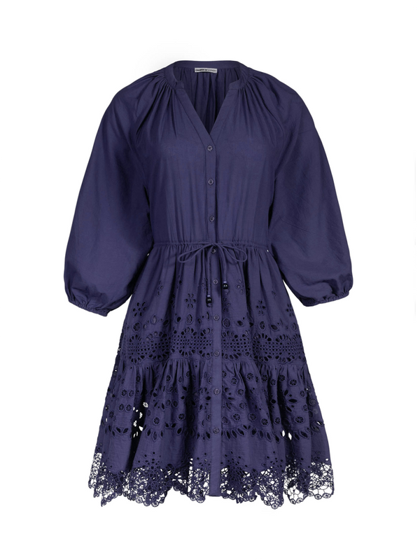 Sam Dress In Navy Calypso Eyelet