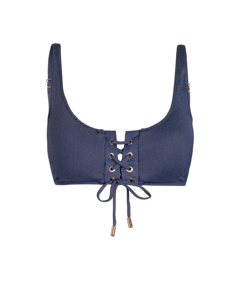 Samara Top In Indigo Twill