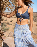 Samara Top In Indigo Twill