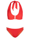 Shana Top + Layla U Bottom In Guava Red Texture