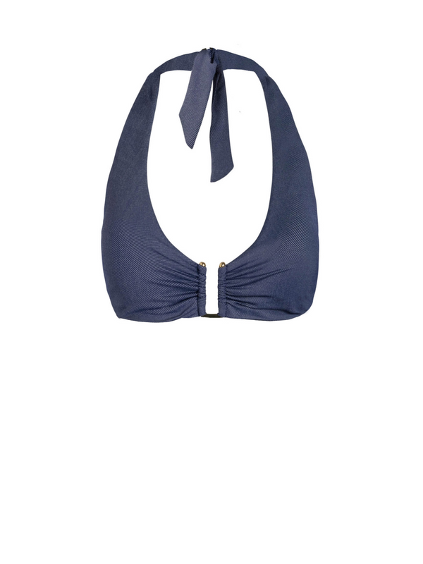 Shana Top In Indigo Twill