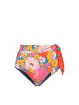 Side Tie High Waist Bottom In Zinnia Fields