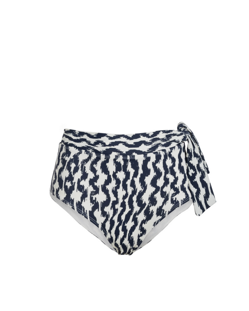 Side Tie High Waist Bottom In Elysia Waves